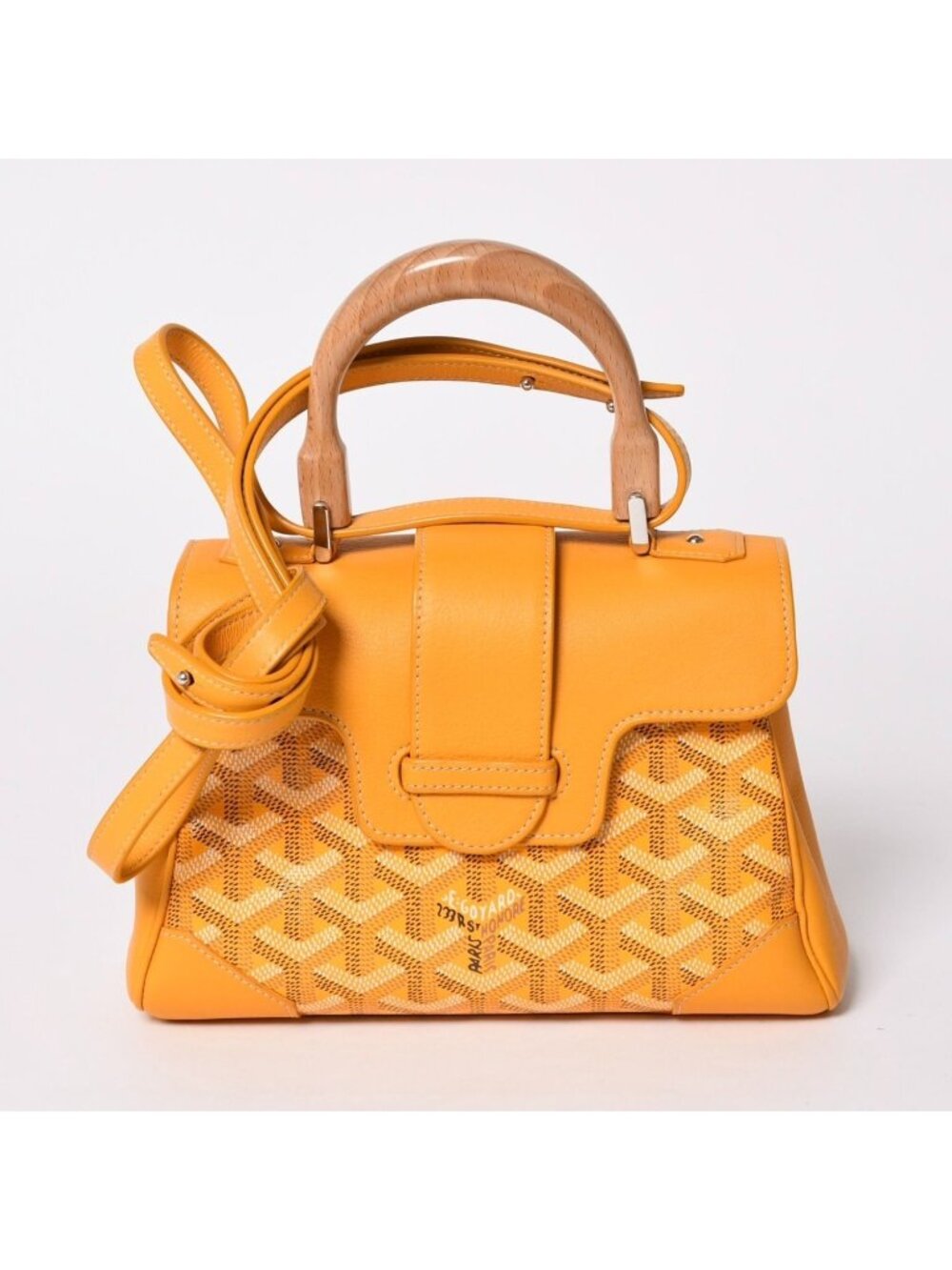 Goyard Saigon Mini Soft Bag 2-Way Handbag Yellow Silver